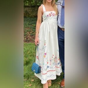 HUNTER BELL
Stefy White Embroidered Cotton Dress